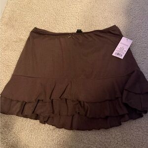 Brown Ruffled brand new target skirt